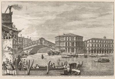 Views of Venice: The Bridge and Market of Rialto by Michele Marieschi