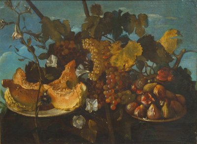 Still Life with Grapes, Figs and Marrow by Michele Pace del Campidoglio