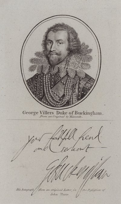 George Villiers Duke of Buckingham, English courtier, politician and favourite of King James I by Michiel Janszoon van (after) Miereveldt
