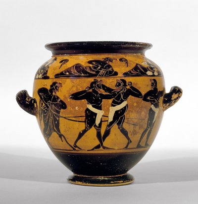 Attic Black-Figure Stamnos Depicting Boxers by Michigan painter