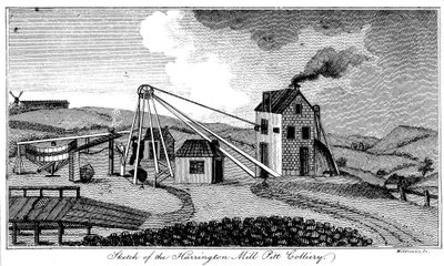 Sketch of the Harrington Mill Pitt Colliery, County Durham by Middlemist
