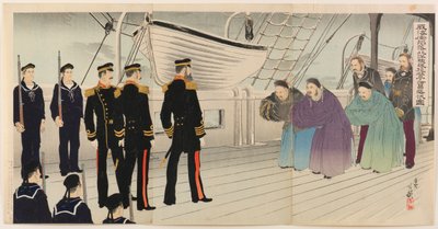 Surrender of Admiral Ding Ruchang, Commander of the Beiyang Fleet, after the Fall of Weihaiwei by Migita Toshihide