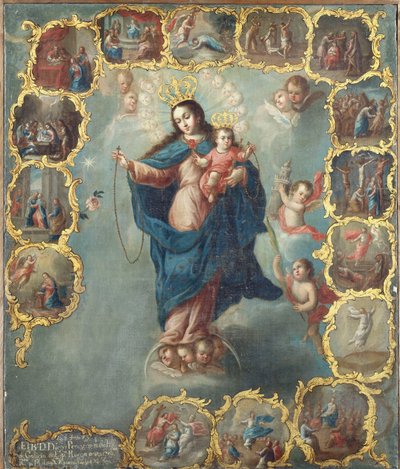 The Immaculate Conception with the Fifteen Mysteries of the Rosary by Miguel Cabrera