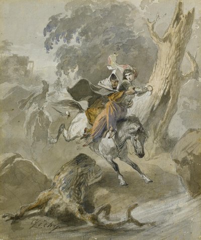 The Kidnap from the Series Scenes of the Caucasus by Mihaly von Zichy