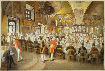 Ceremonial Dinner in the Palace of the Facets in the Moscow Kremlin (1883-1895) by Mihály Zichy