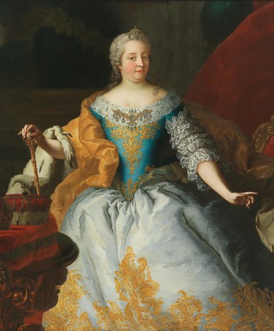 Portrait of Empress Maria Theresia, Queen of Hungary and Bohemia, with the Bohemian Crown by Mijtens