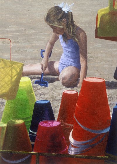 Playing at St Brelades Bay by Mike Briscoe