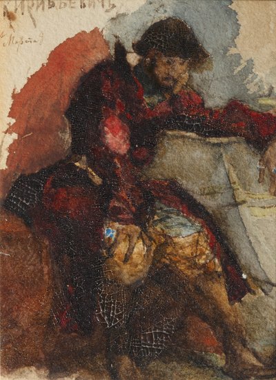 Illustration to the poem The Song of the Merchant Kalashnikov by M. Lermontov by Mikhail Aleksandrovich Vrubel