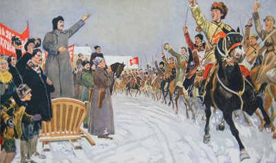 Stalin Reviews the First Red Cavalry Army of the Republic by Mikhail Ivanovich Avilov