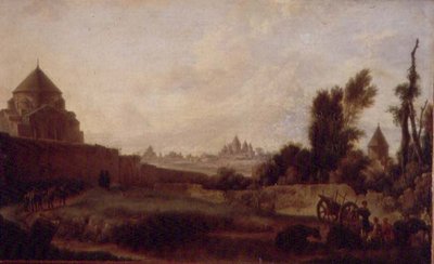 View of Echmiadzin in Armenia by Mikhail Matveevich Ivanov