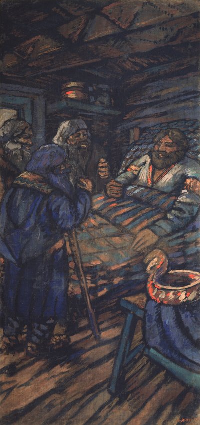 The Wedding of the Grand Duke Vladimir I. Svyatoslavich Triptych (side panel) by Mikhail Nikolayevich Yakovlev