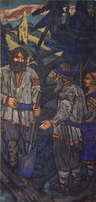 The Wedding of the Grand Duke Vladimir I. Svyatoslavich Triptych, side panel by Mikhail Nikolayevich Yakovlev
