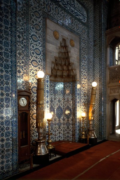 Interior View of the Rustem Pasha Mosque by Mimar Sinan