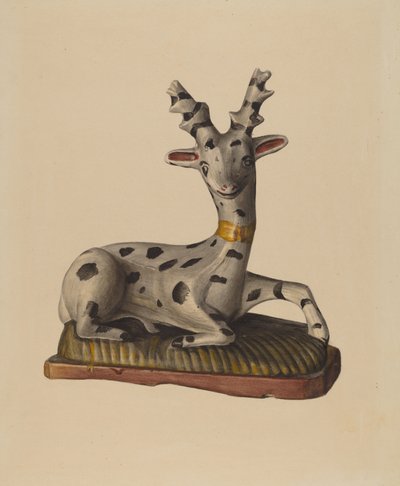 Chalkware Deer, c.1938 by Mina Lowry