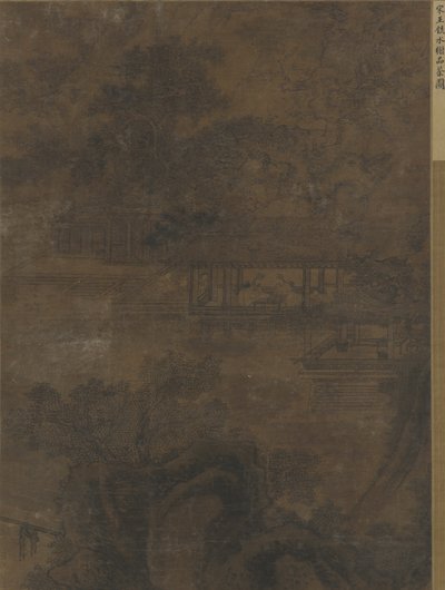 Landscape: Two Men in a Pavilion under Trees by Ming Dynasty Chinese School