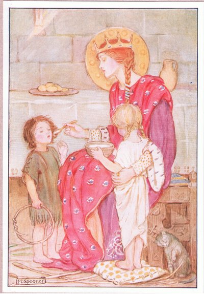 One by one she fed each little orphan with her own golden spoon by Minnie Didbin Spooner