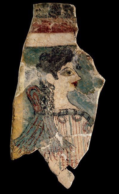 La Parisienne (Minoan Lady): Fragment of a Fresco Representing a Priestess (1500-1450 BC) by Minoan