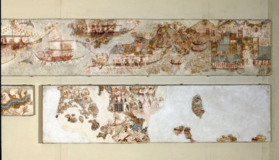 Minoan Art: naval expedition Fresco from Akrotiri to Santorini by Minoan