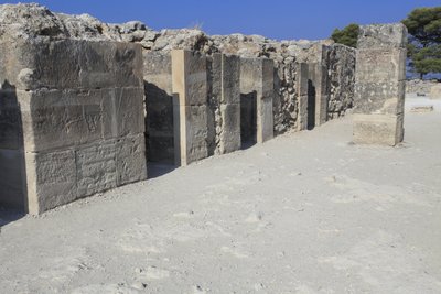 Minoan archaeological site of Phaistos. The west magazines. Large complex of the palace storerooms by Minoan