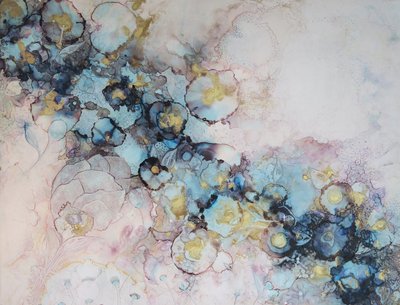 Dreamy Blue Blooms by Mishel Schwartz