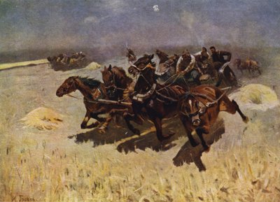 Tachanka (machine gun mounted on a horse-drawn carriage) by Mitrofan Borisovic Grekov