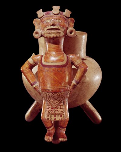 Tripod vase with an effigy figure, from Miahuatlan, Oaxaca by Mixtec Mixtec