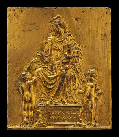 Madonna and Child Enthroned with Two Angels by Moderno