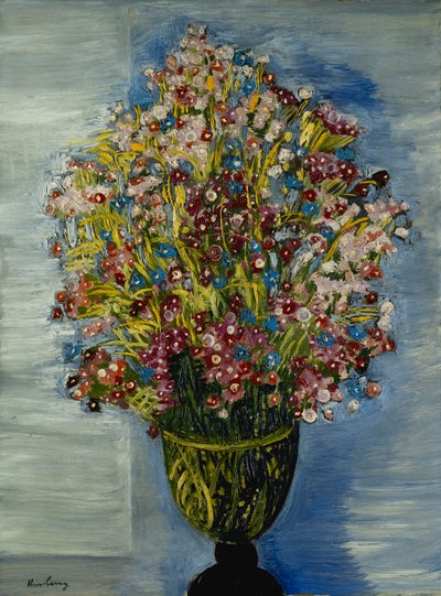 Flowers in a Green Vase by Moise Kisling