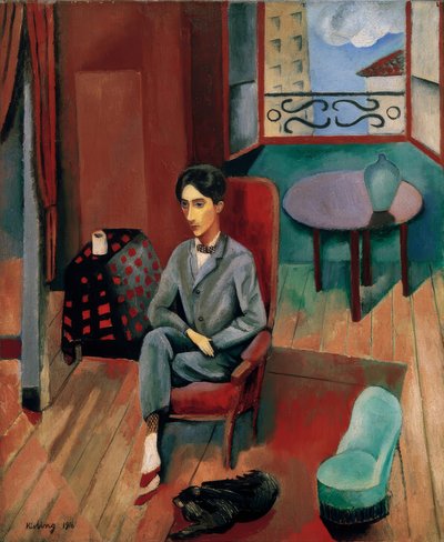 Jean Cocteau Sitting in His Studio by Moise Kisling