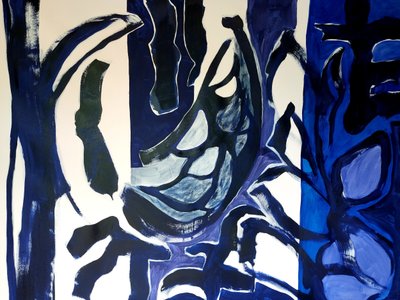 Bold Blue Expression by Monika Riethmueller