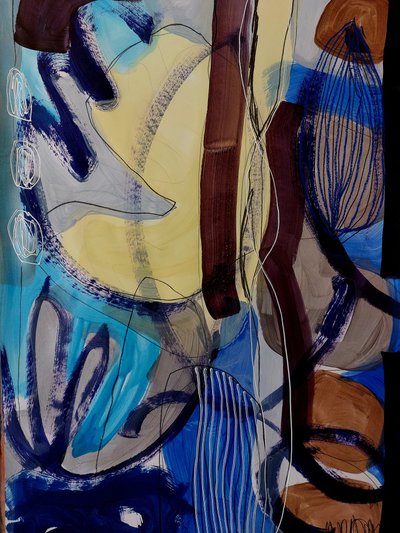 Fluid Blue Abstraction by Monika Riethmueller