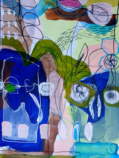 Vibrant Abstract Garden by Monika Riethmueller