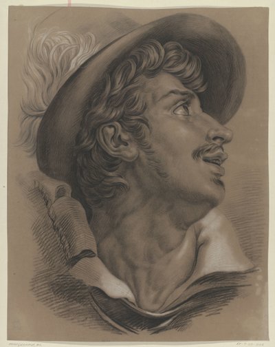 Head of a Man with Hat, Looking Right by Monogrammist AC
