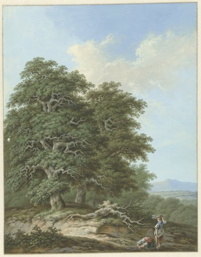Landscape with Two Women with Bundles of Sticks by Monogrammist FWH (possibly)