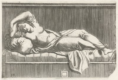 Cleopatra Half-Naked Lying on a Bed by Monogrammist HTA