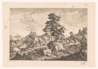 Mountainous Landscape with Houses by Monogrammist MEG
