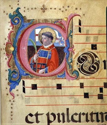 Historiated Initial with St. Lawrence, from a Psalter by Monte di Giovanni del Fora
