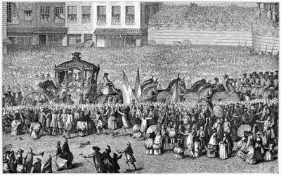 Horse-Drawn Carriage in a Parade, 1782 by Moreau