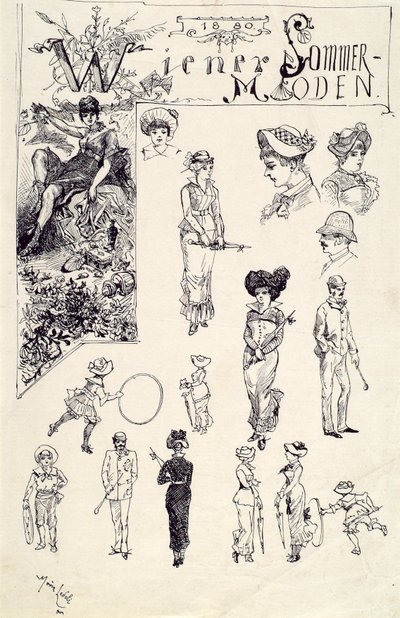 Viennese Types 1880 (Viennese Summer Fashions) by Moritz Ledeli