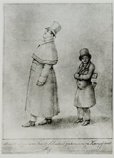 Johann Michael Vogl and Franz Schubert marching to battle and victory by Moritz Ludwig von Schwind