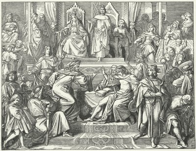 The Sangerkrieg, a contest between minstrels at the Wartburg castle in Thuringia in 1207 by Moritz Ludwig von Schwind