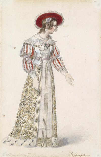 Figurine in Medieval Dress by Moritz Michael Daffinger
