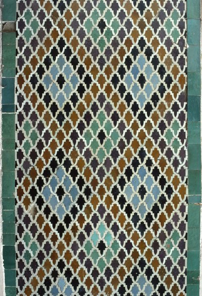 Bou Inania Madrasa, zellij tilework by Moroccan School