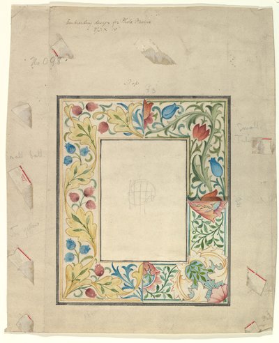 Embroidery Design for a Frame, No. 098 by Morris and Co