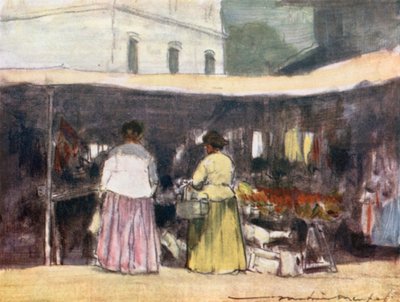 A Fish Stall at Neuilly by Mortimer Ludington Menpes