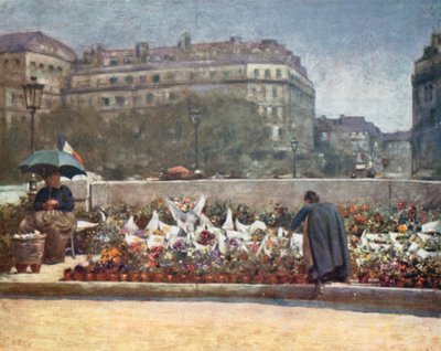 A Flower Market by Mortimer Ludington Menpes