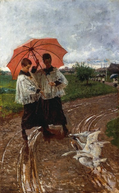 Returning from the festival by Mose Bianchi
