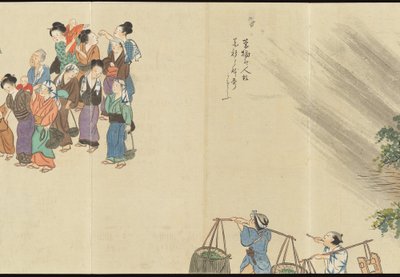Illustrations of Uji Tea Production by Motonari Sait?