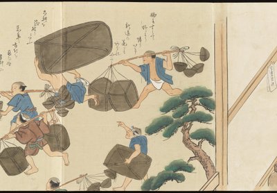 Illustrations of Uji Tea Production by Motonari Sait?