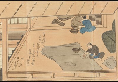 Illustrations of Uji Tea Production by Motonari Sait?
